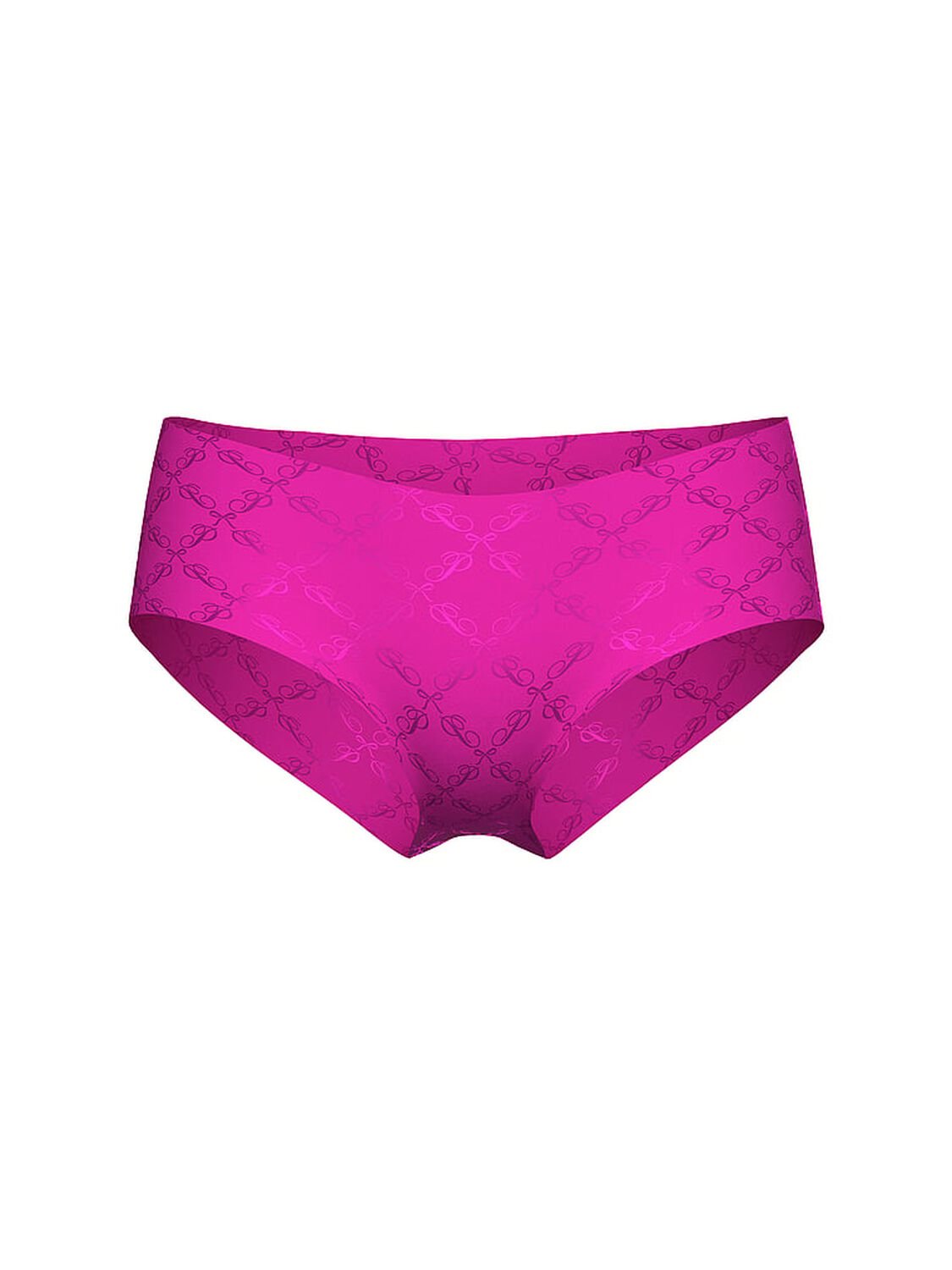 vs Pink No-Show Hiphugger Panty Pink Script P Bow 3 of 3 