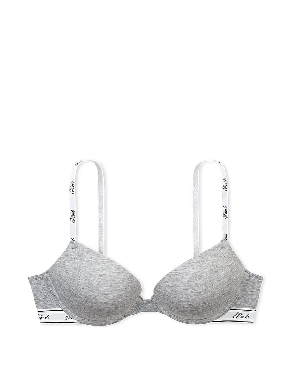 vs Pink Wear Everywhere Wear Everywhere Super Push-Up Bra Medium Heather Grey 3 of 3 