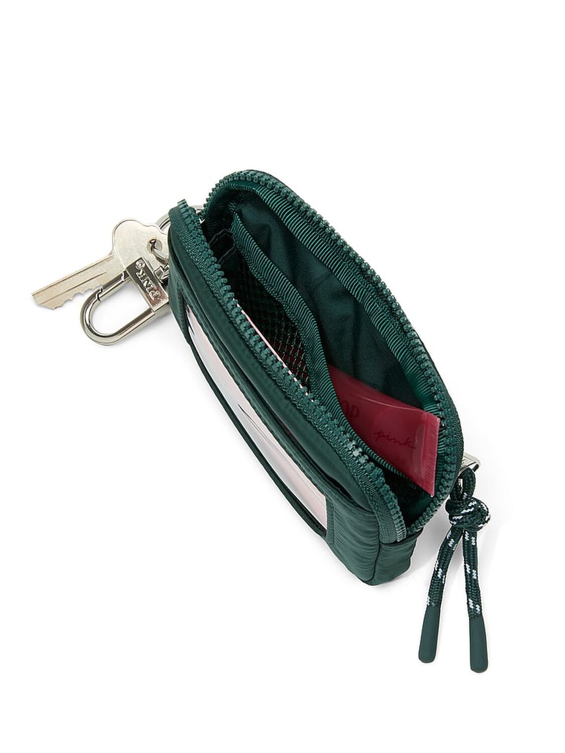 vs Pink Zip Card Holder Keychain Deep Forest 2 of 2 