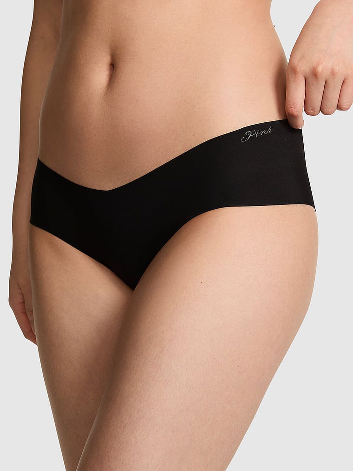 vs Pink No-Show Hiphugger Panty Black 1 of 3 