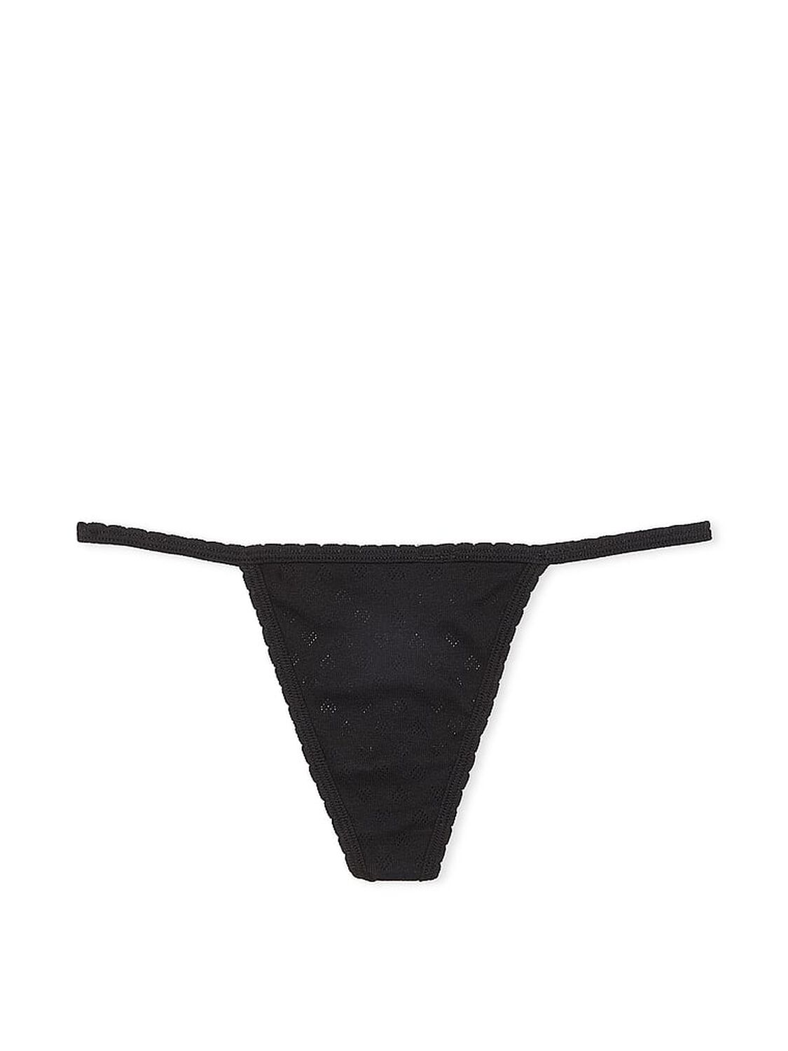 vs Pink Cotton V-String Panty Pure Black 3 of 3 