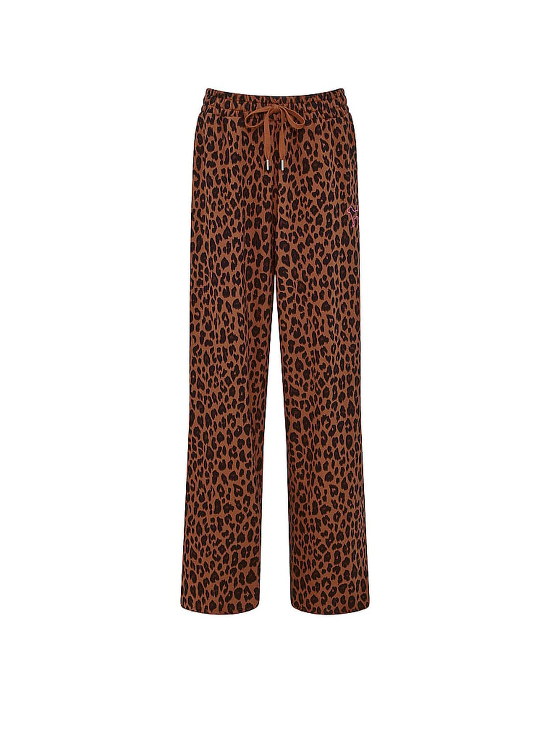 vs Pink Campus Fleece&trade; Wide-Leg Split-Hem Sweatpants Leopard 3 of 3 