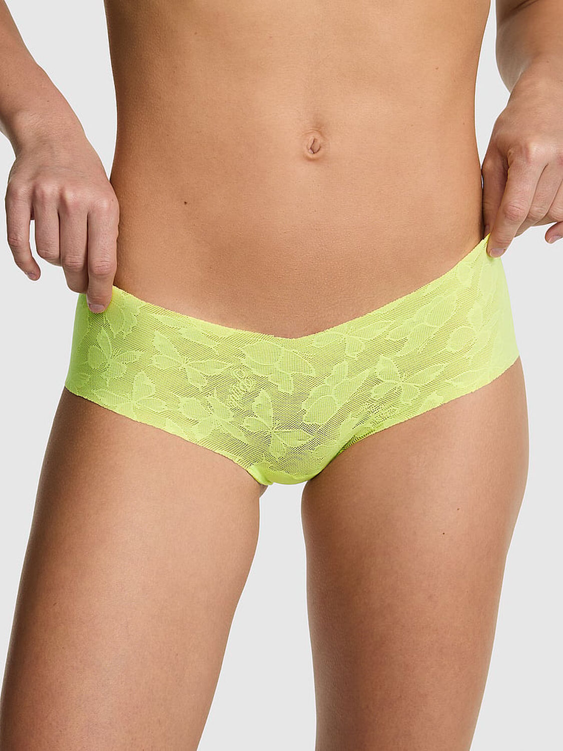 vs Pink No-Show Hiphugger Panty Lime Citron 1 of 3 