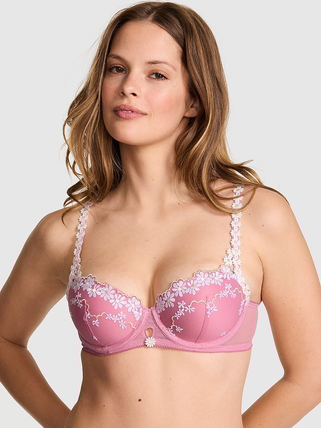 vs Pink Wink Wink Lightly Lined Balconette Bra Cashmere Rose 1 of 2 