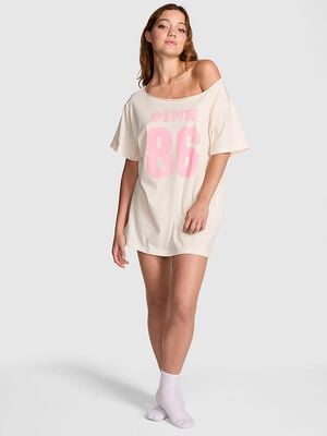 Campus Cotton Off-The-Shoulder Tee