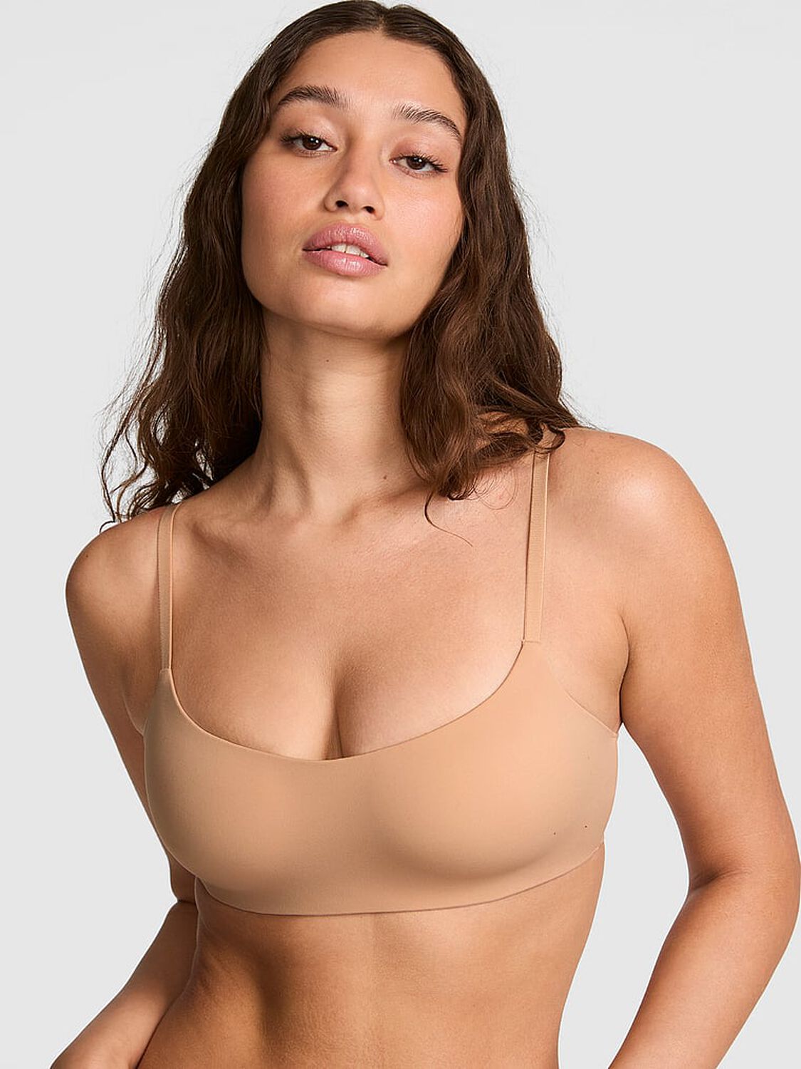 vs Pink Marshmallow Lightly Lined Wireless Comfy Bra Praline 1 of 3 