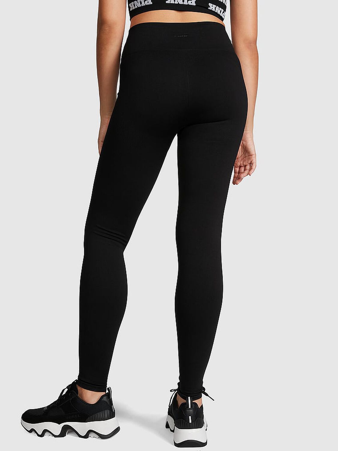 vs Pink Seamless Classic Leggings Pure Black 2 of 3 