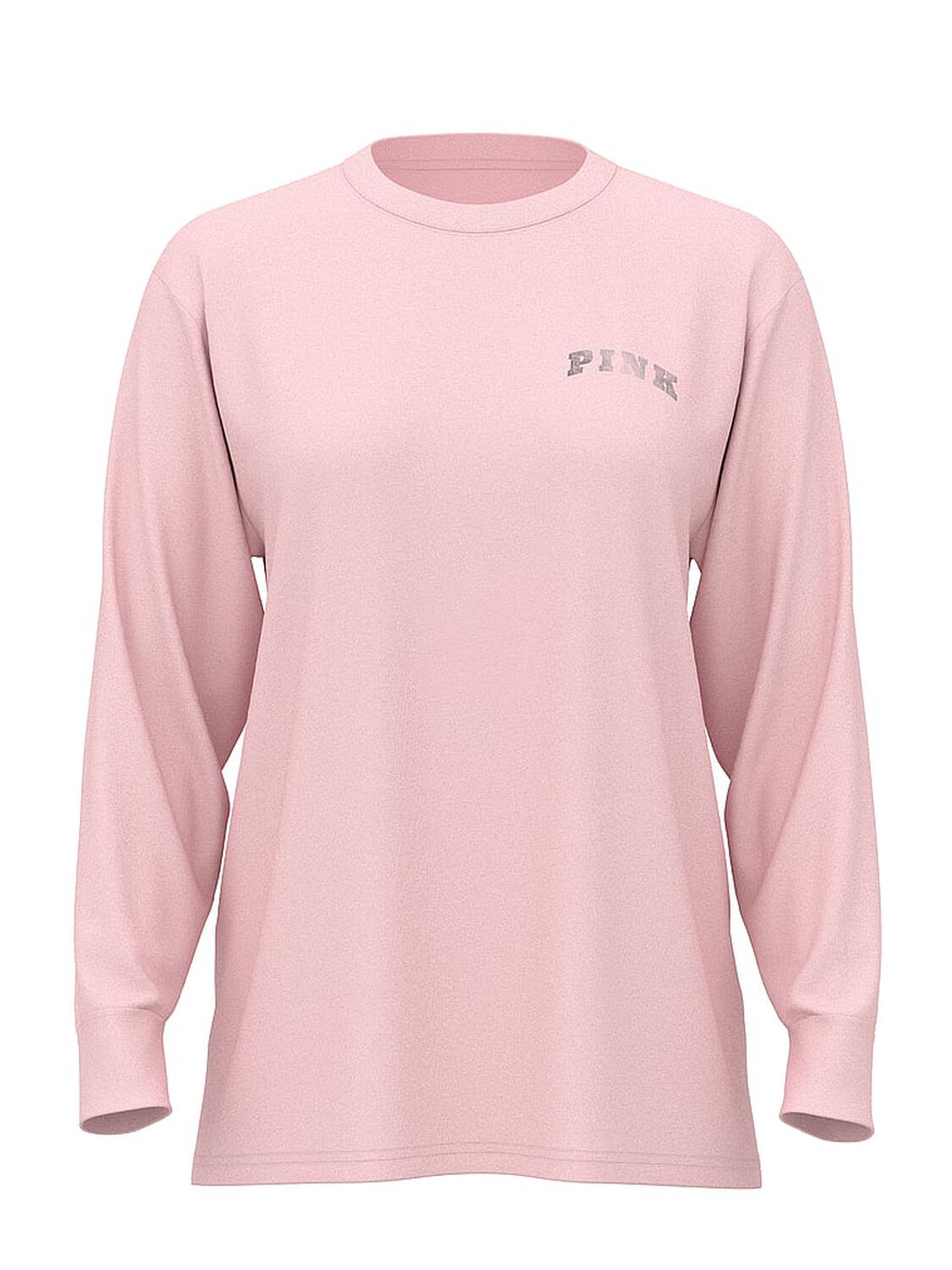 vs Pink Campus Cotton Long-Sleeve Tee Dollhouse Pink Core Logo 1 of 2 