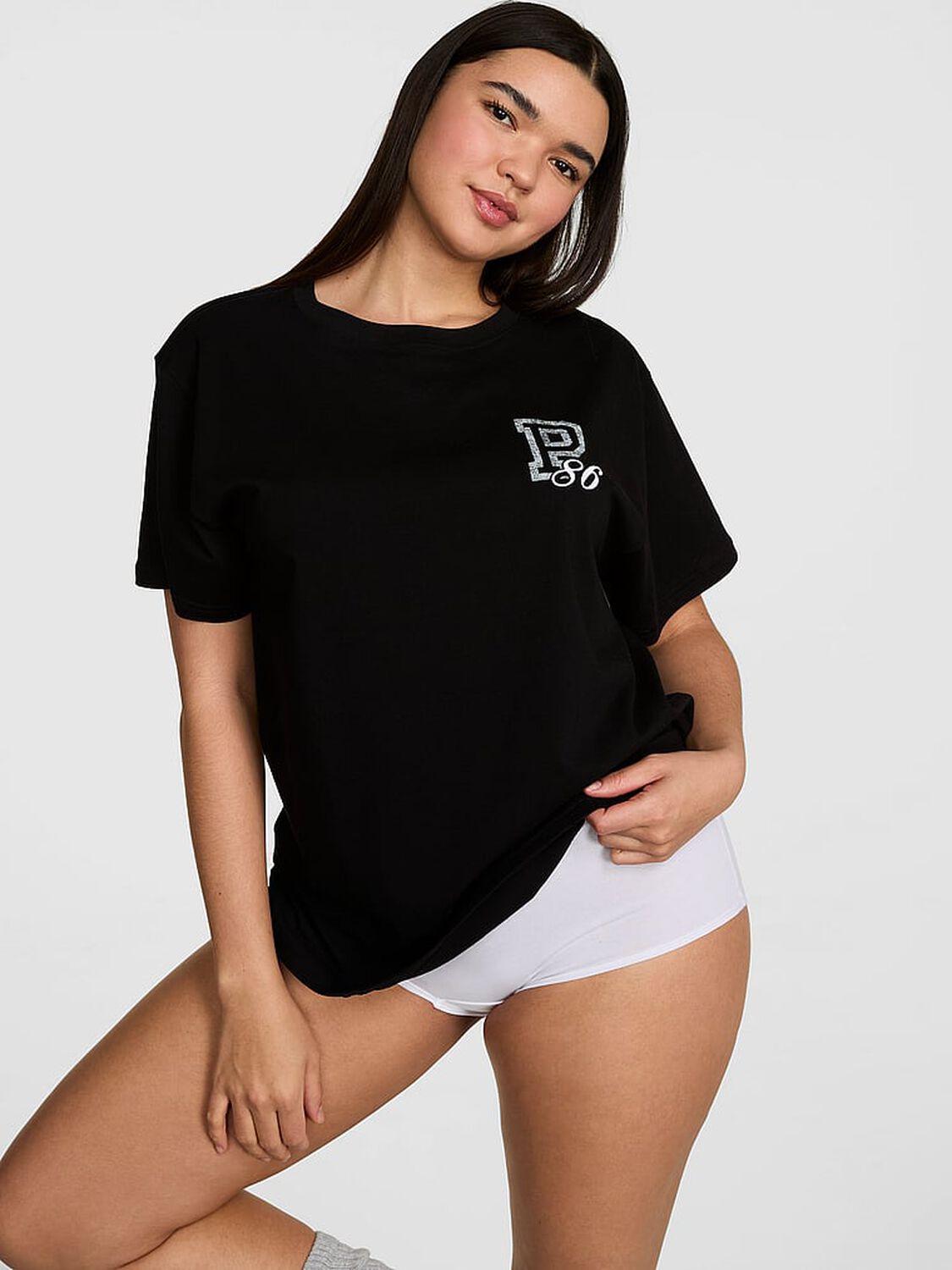 vs Pink Campus Cotton&trade; Tee Pure Black 1 of 3 