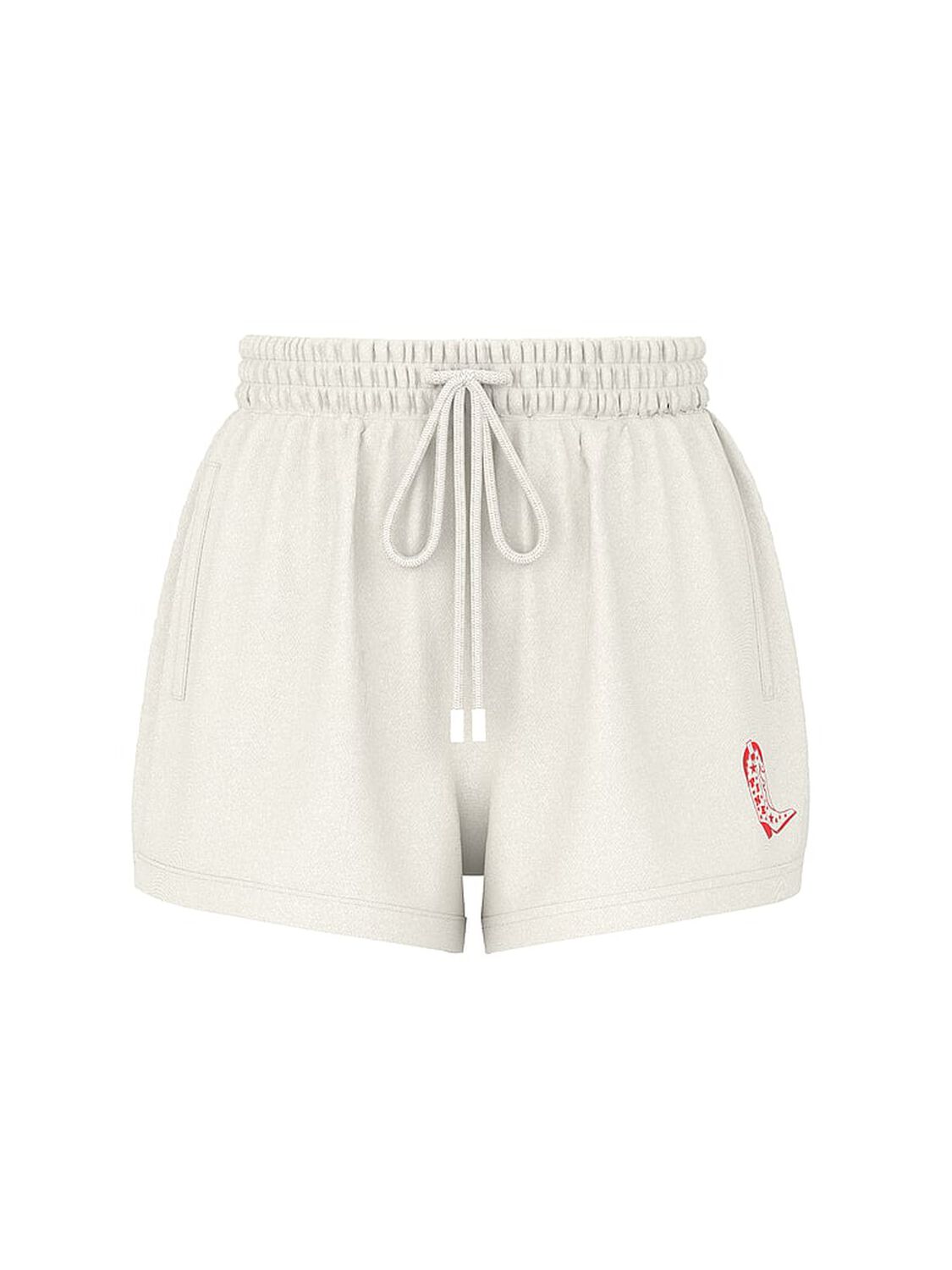 vs Pink Fleece Rolled Hem Short Winter White Wanted Bling 3 of 3 