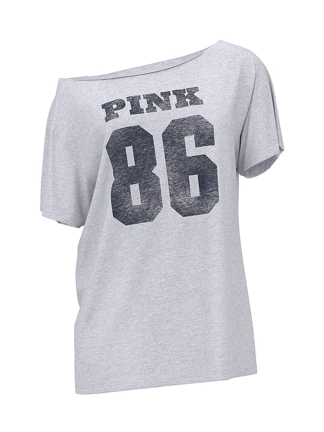 vs Pink Campus Cotton Off-The-Shoulder Tee Vs Medium Heather Grey 86 3 of 3 