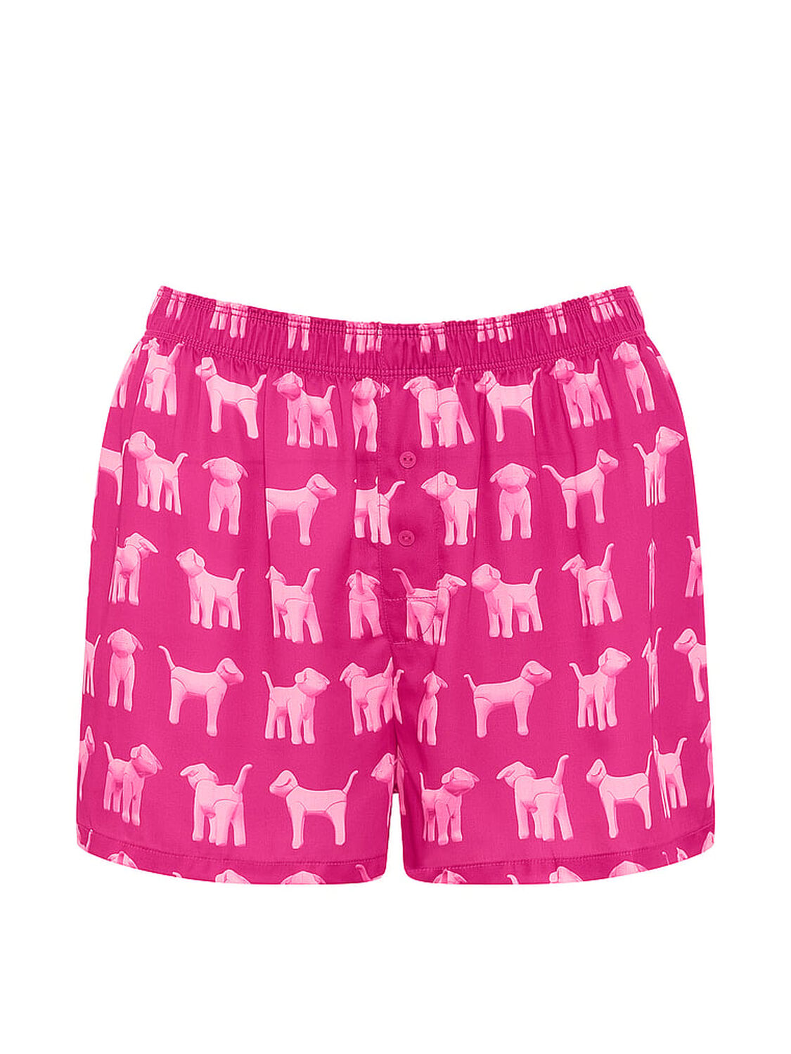 vs Pink Silky Sleep Boxy Pajama Shorts Pink Berry 3d Dogs 3 of 4 