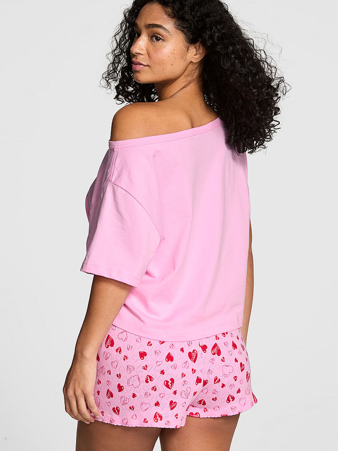 vs Pink Slouchy Cropped Sleepshirt Pink Lollipop 2 of 4 