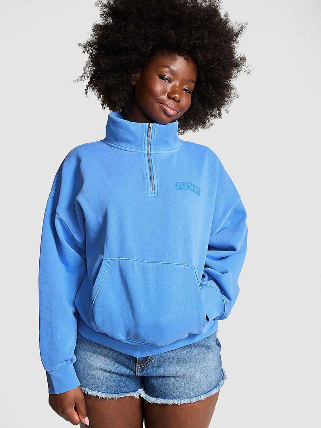 vs Pink Ivy Fleece Quarter-Zip Sweatshirt Dream On 2 of 2 