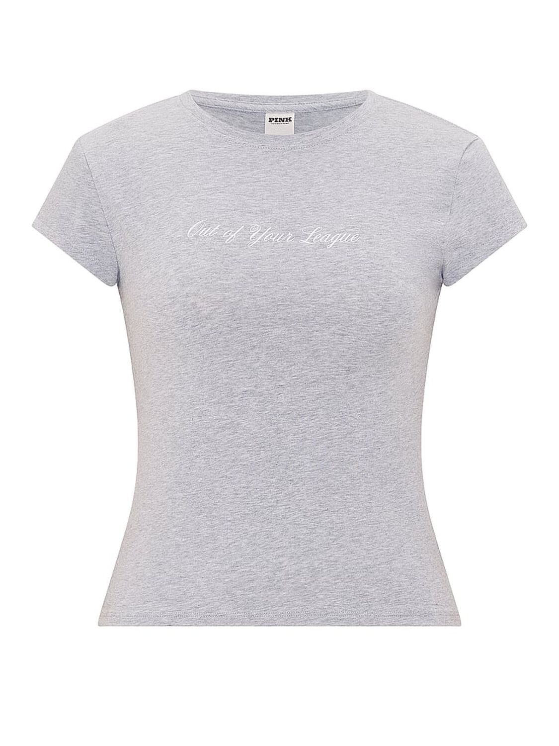 vs Pink Cotton Baby Tee Heather Grey 3 of 3 