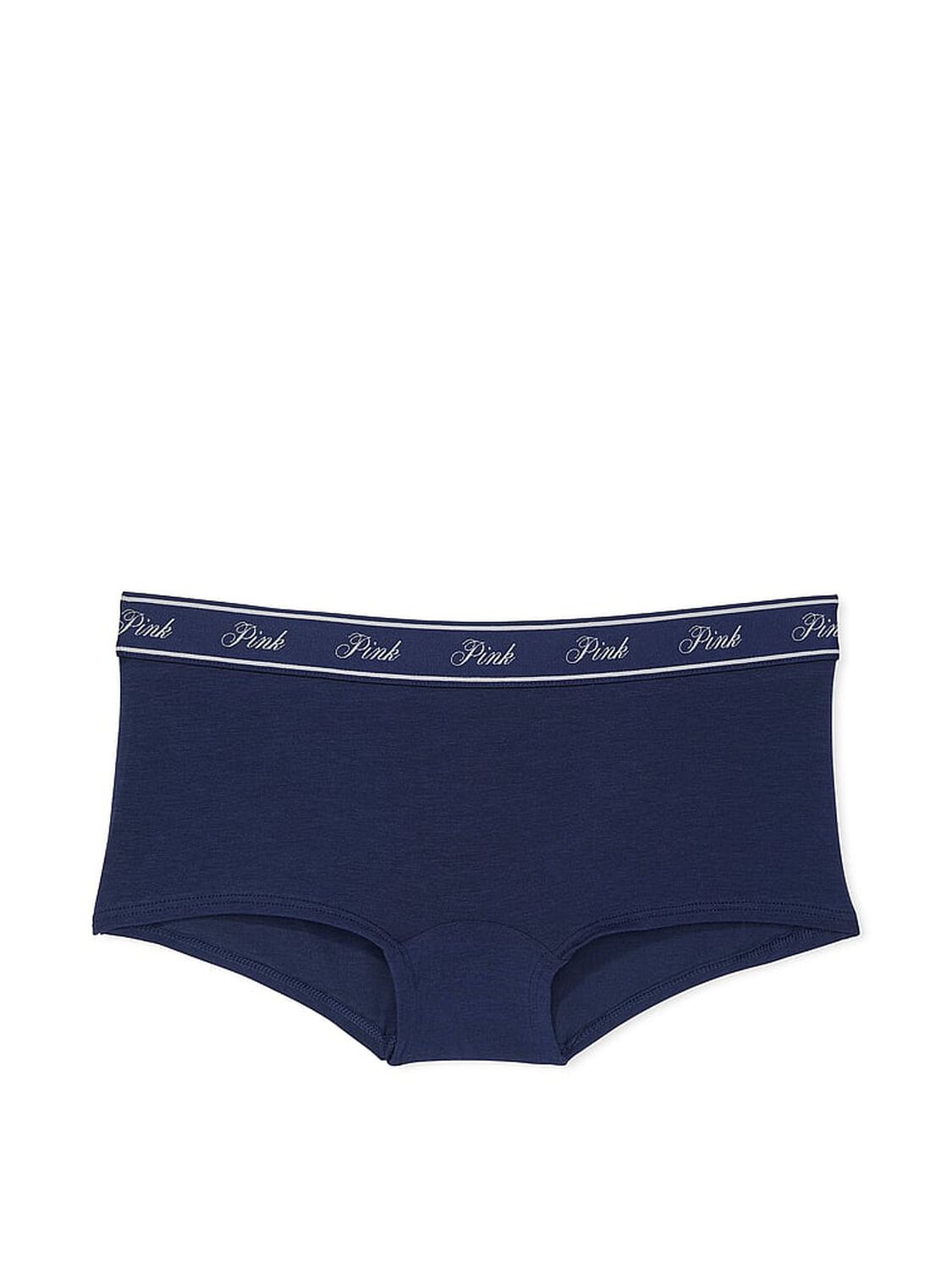 vs Pink Logo Cotton Shine Boyshort Panty Midnight Navy Pink Rink 3 of 3 