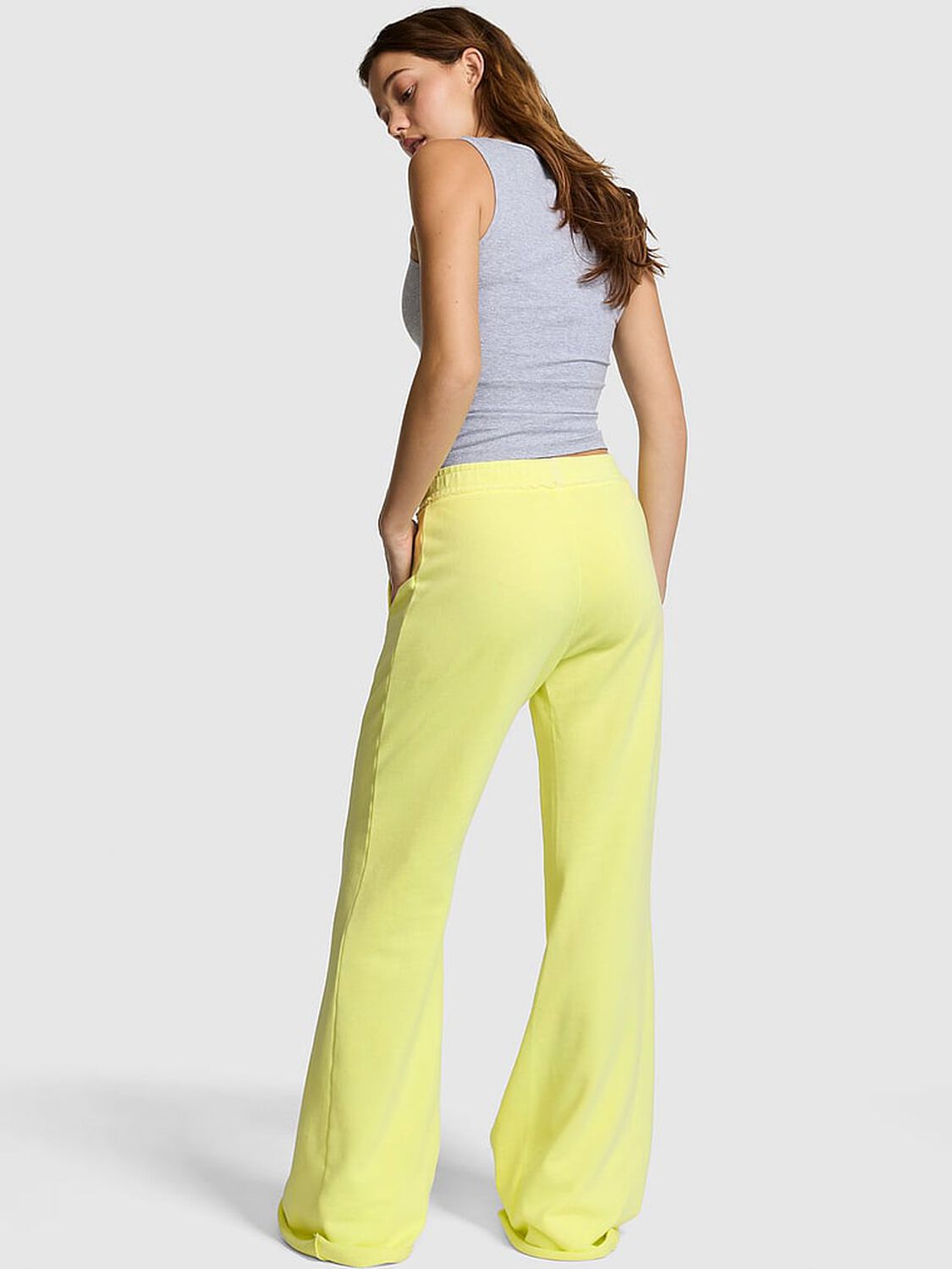pink Pink Campus Terry&trade; Flare Pants Lime Citron 2 of 3 