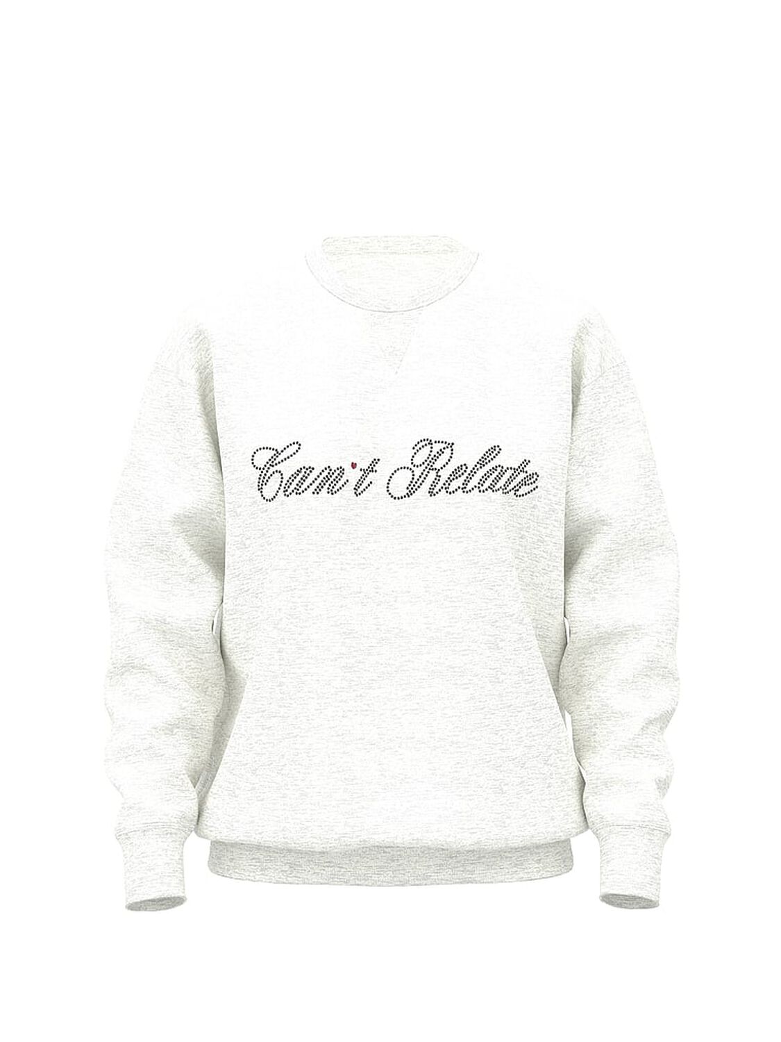 vs Pink Campus Fleece&trade; Oversized Crew Sweatshirt Snow Heather Vday 3 of 3 