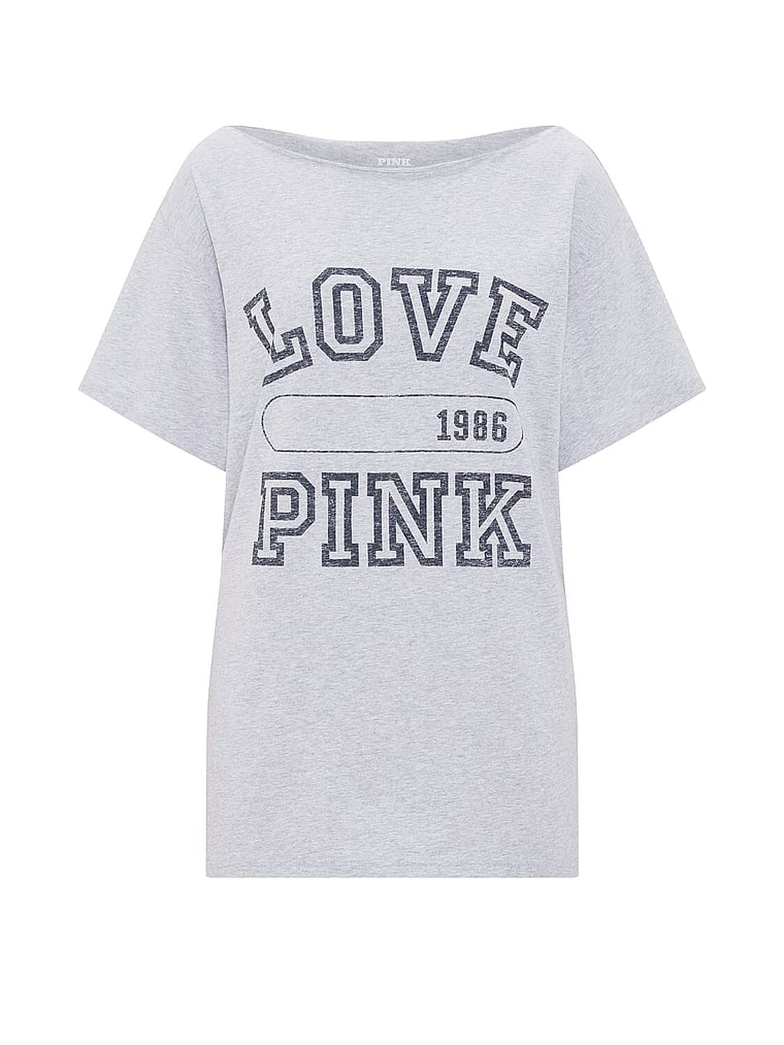 vs Pink Campus Cotton&trade; Off-The-Shoulder Tee Heather Grey 3 of 3 