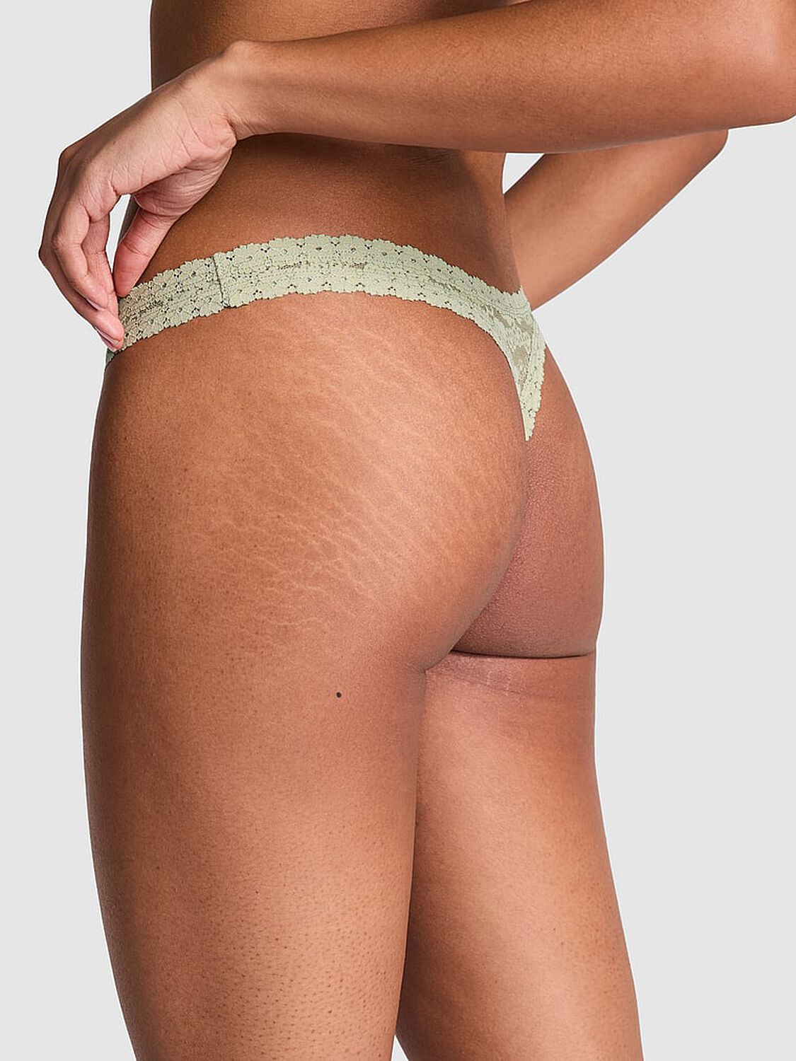 vs Pink Wink Micro Thong Panty Green Garden 2 of 2 