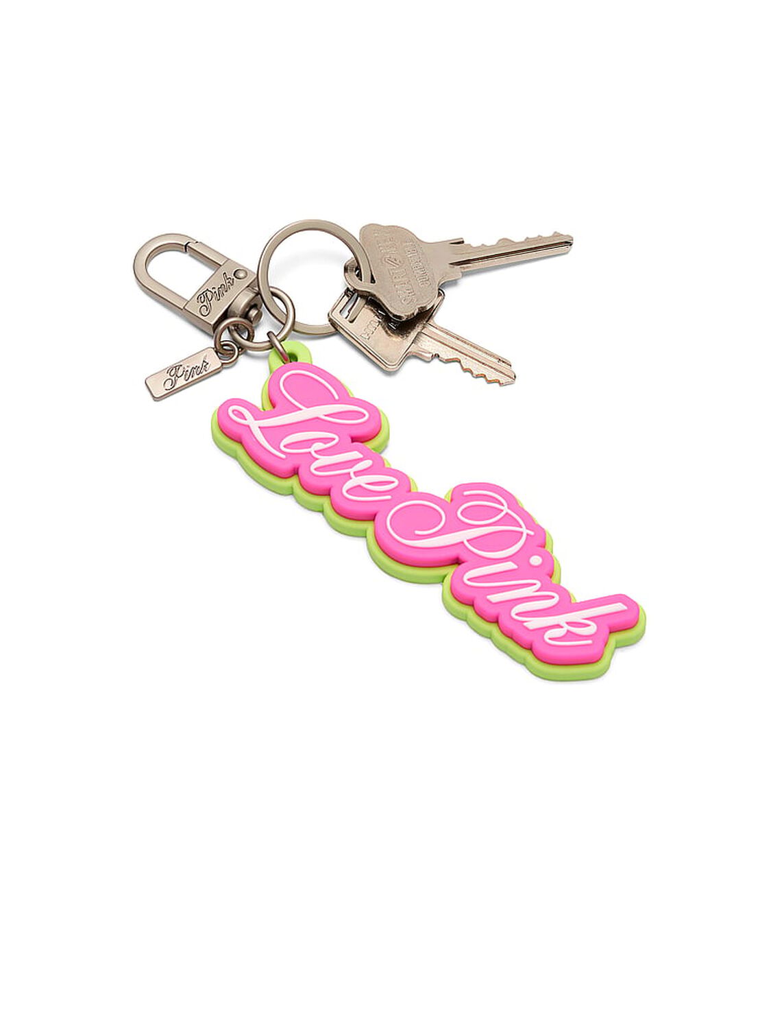 vs Pink Logo Keychain Charm Pink + Sour Apple 2 of 2 
