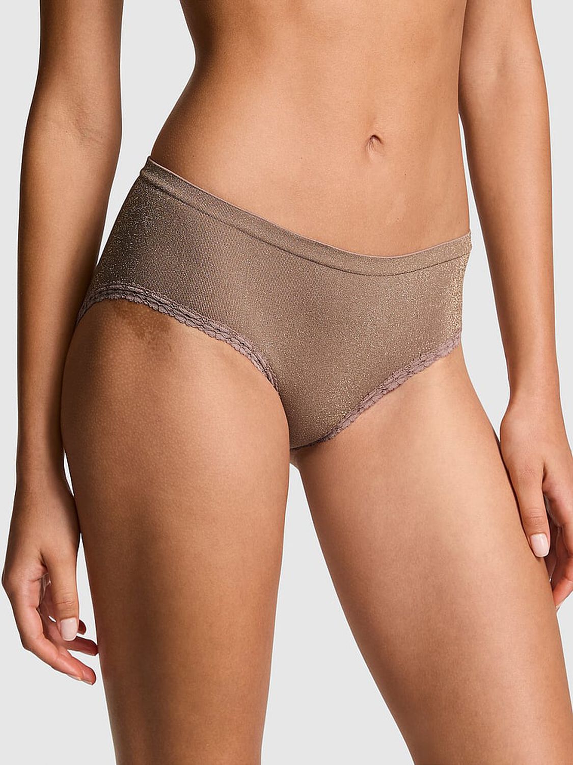vs Pink Seamless Hiphugger Panty Iced Coffee 1 of 3 