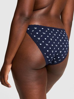 Cotton Lace Trim String Bikini Panty