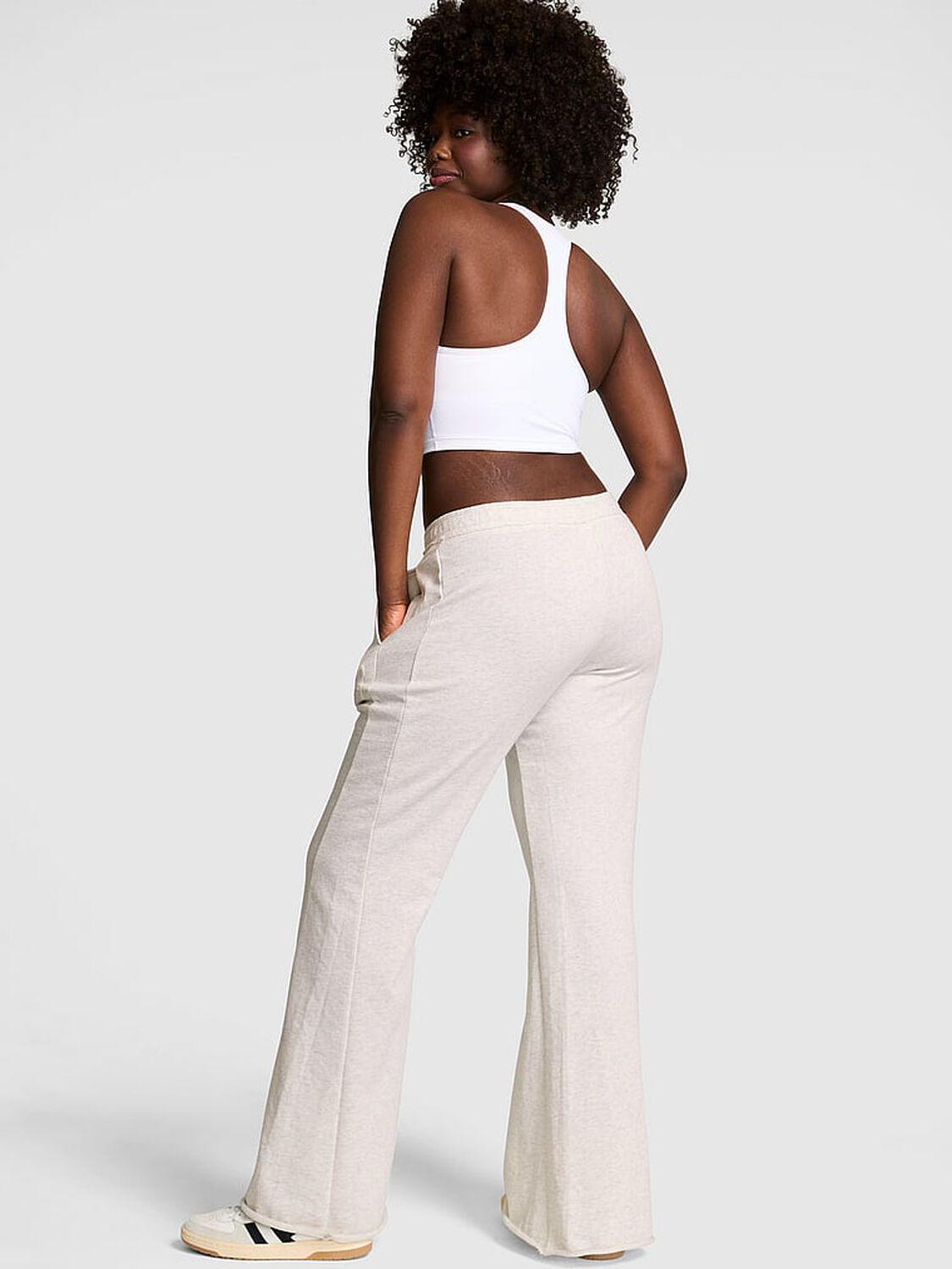 vs Pink Campus Terry&trade; Flare Pants Snow Heather 2 of 4 