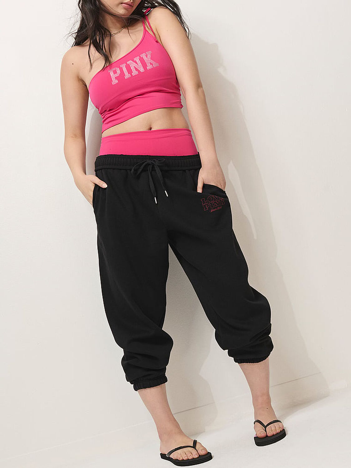 vs Pink Campus Fleece&trade; Sweatpants Pure Black 4 of 4 