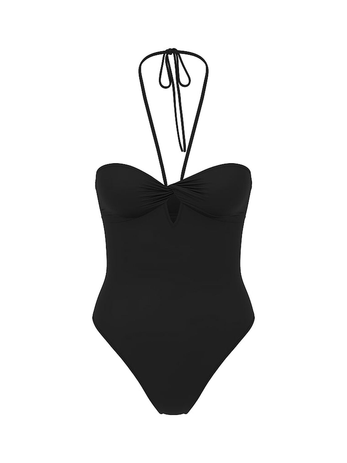 vs Pink Swim Strapless Cut-Out One-Piece Swimsuit Black 3 of 3 