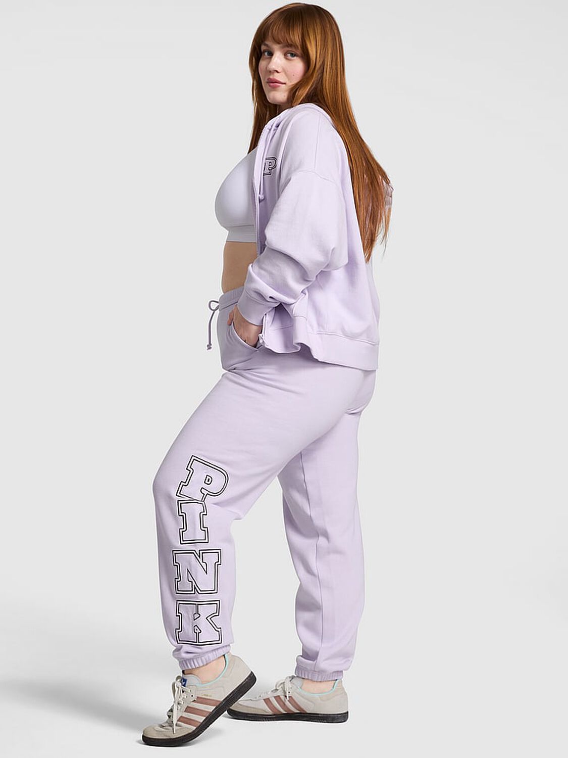 vs Pink Ivy Fleece Campus Sweatpants Purple Whisper 1 of 3 