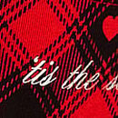Logo Cotton High-Leg Micro Thong Panty, Bright Vermillion Plaid Print Foil 'Tis the Season Graphic, swatch