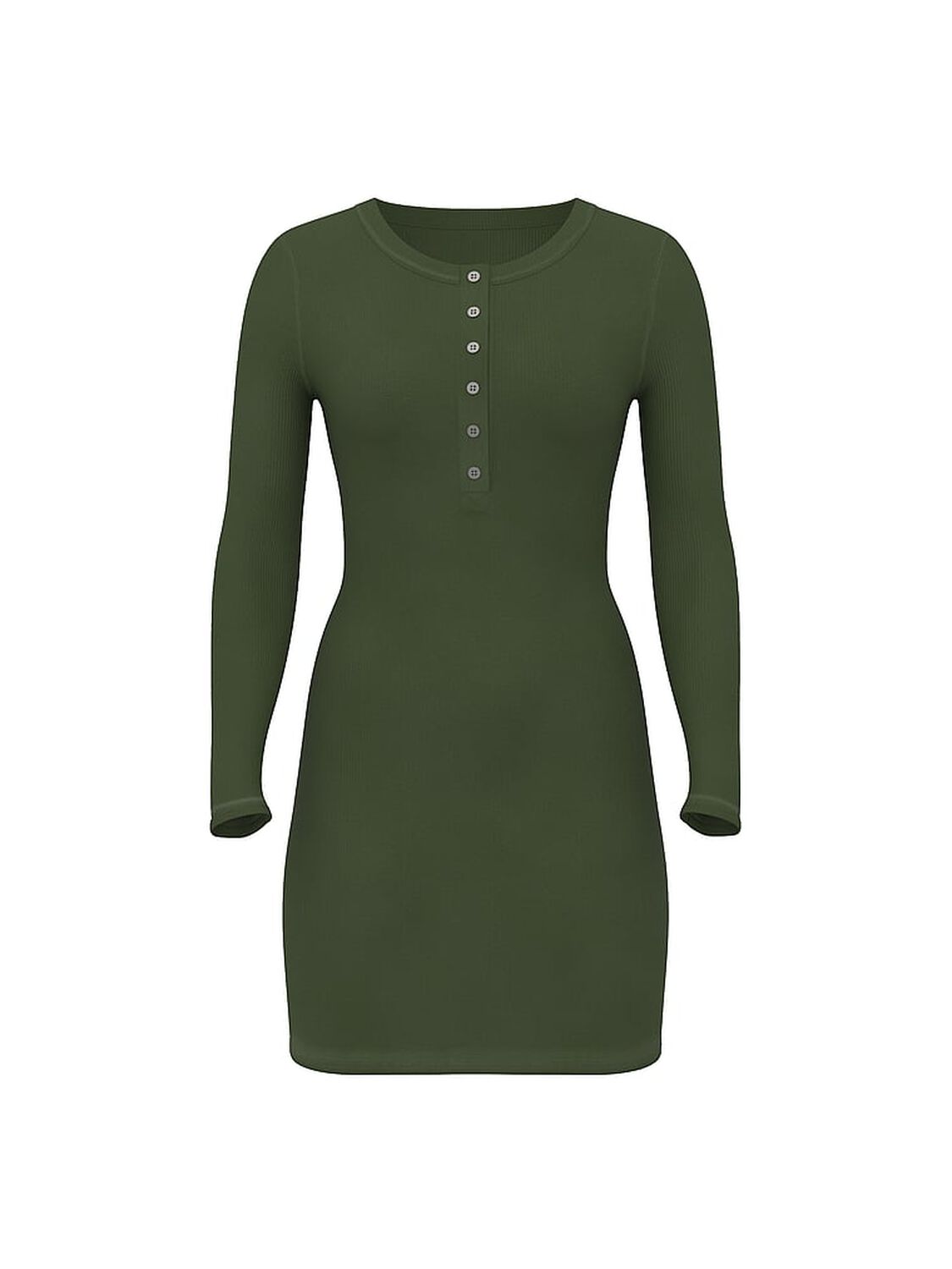 vs Pink Vintage Ribbed Henley Long-Sleeve Dress Wild Thyme 3 of 3 