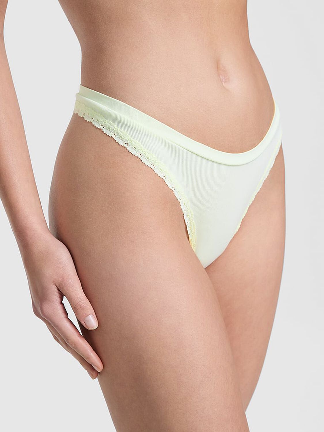 vs Pink Seamless High-Leg Thong Panty 1 of 2 