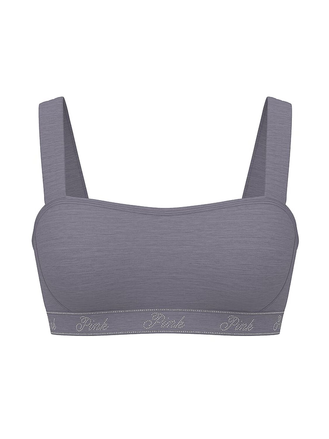 vs Pink Relay Logo Shine Sports Bra Night Owl Grey Marl Bling Logo 3 of 4 