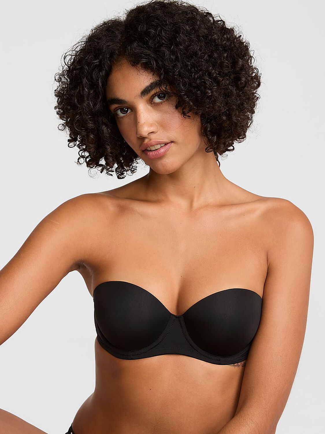 vs Pink Wear Everywhere Wear Everywhere&trade; Push-Up Strapless Bra Black 1 of 2 