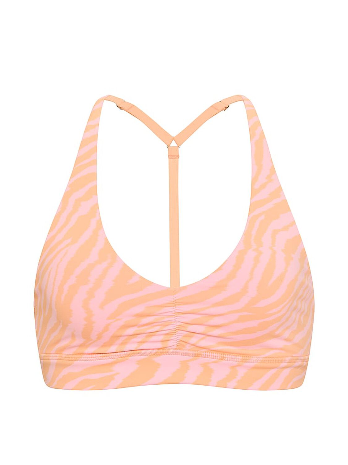 vs Pink PINK Relay&trade; Ruched Plunge Sports Bra Zebra 3 of 3 