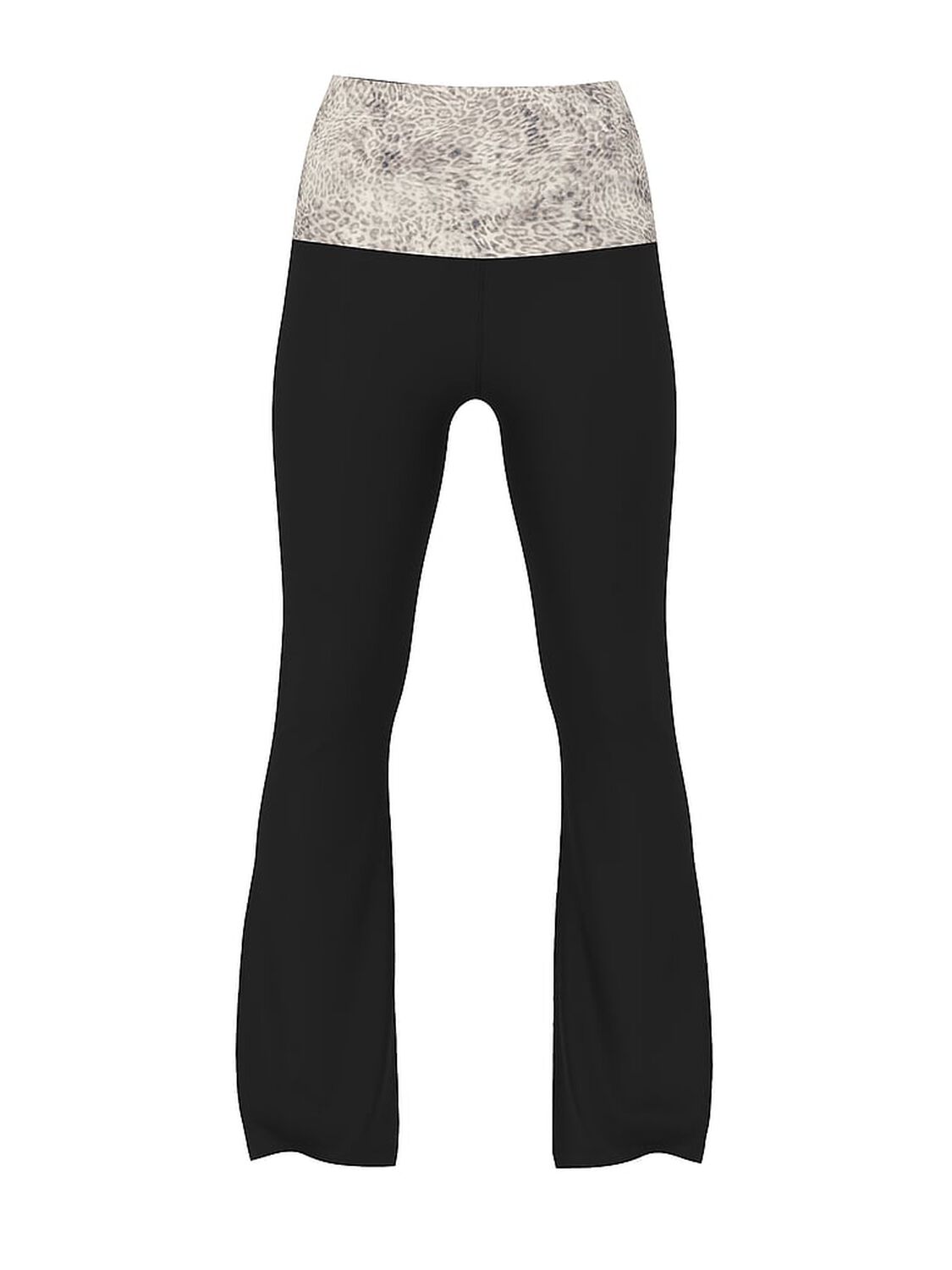 vs Pink All-Day Cotton&trade; Foldover Flare Leggings Pure Black Natural Leo Waistband Bling 3 of 3 