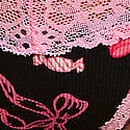 PINK Wink&trade; Lace-Trim Cotton Thong Panty, Black Bow Print, swatch