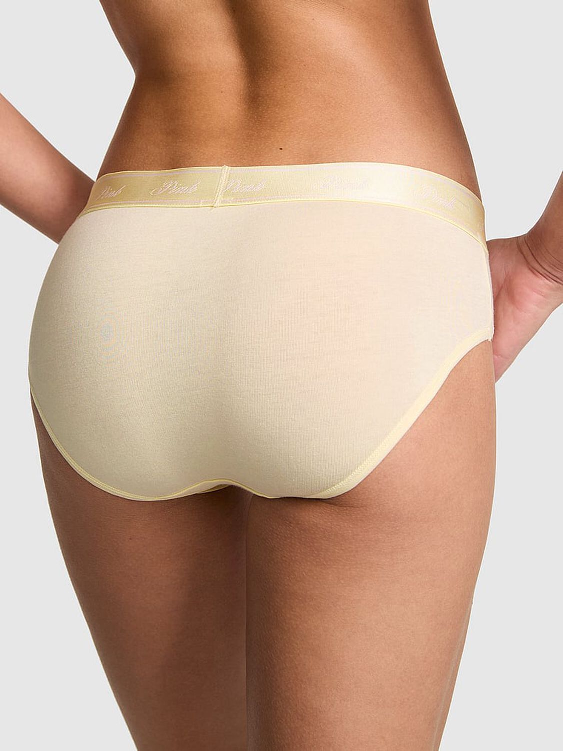 vs Pink Logo Cotton Hiphugger Panty Palest Yellow With Dog 2 of 3 