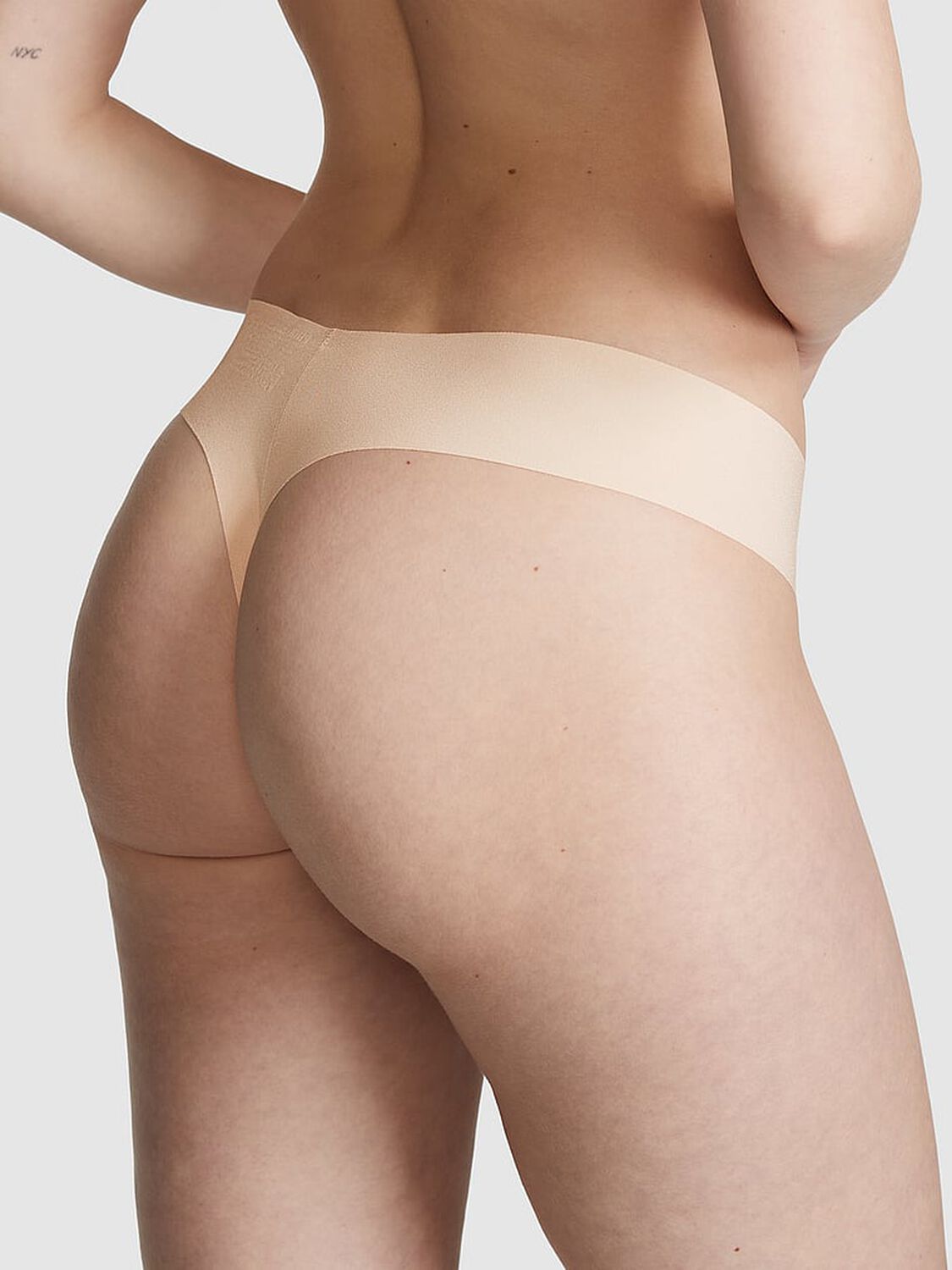 vs Pink No-Show Thong Panty Marzipan 2 of 3 