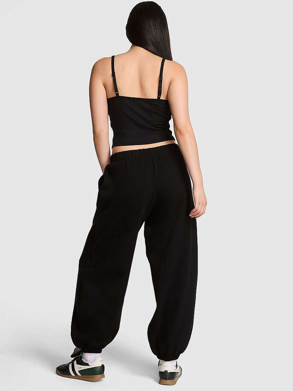 vs Pink Ivy Fleece Oversized Sweatpants Pure Black 2 of 4 
