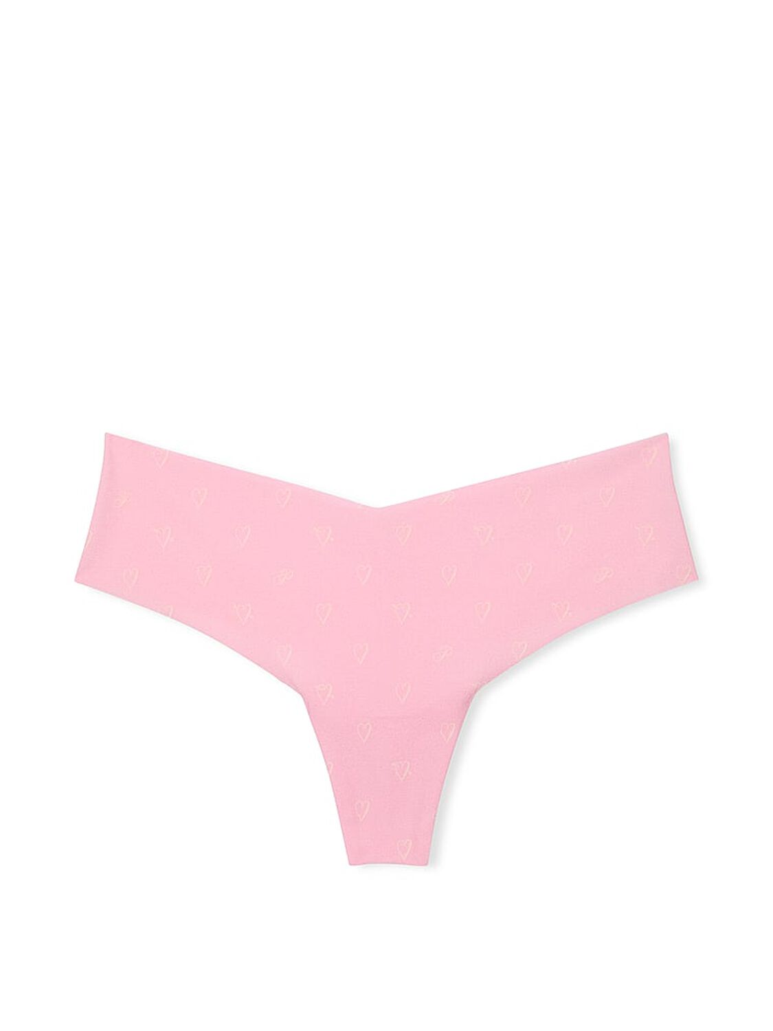 vs Pink No-Show Thong Panty Petal Pink Heart Print 3 of 3 