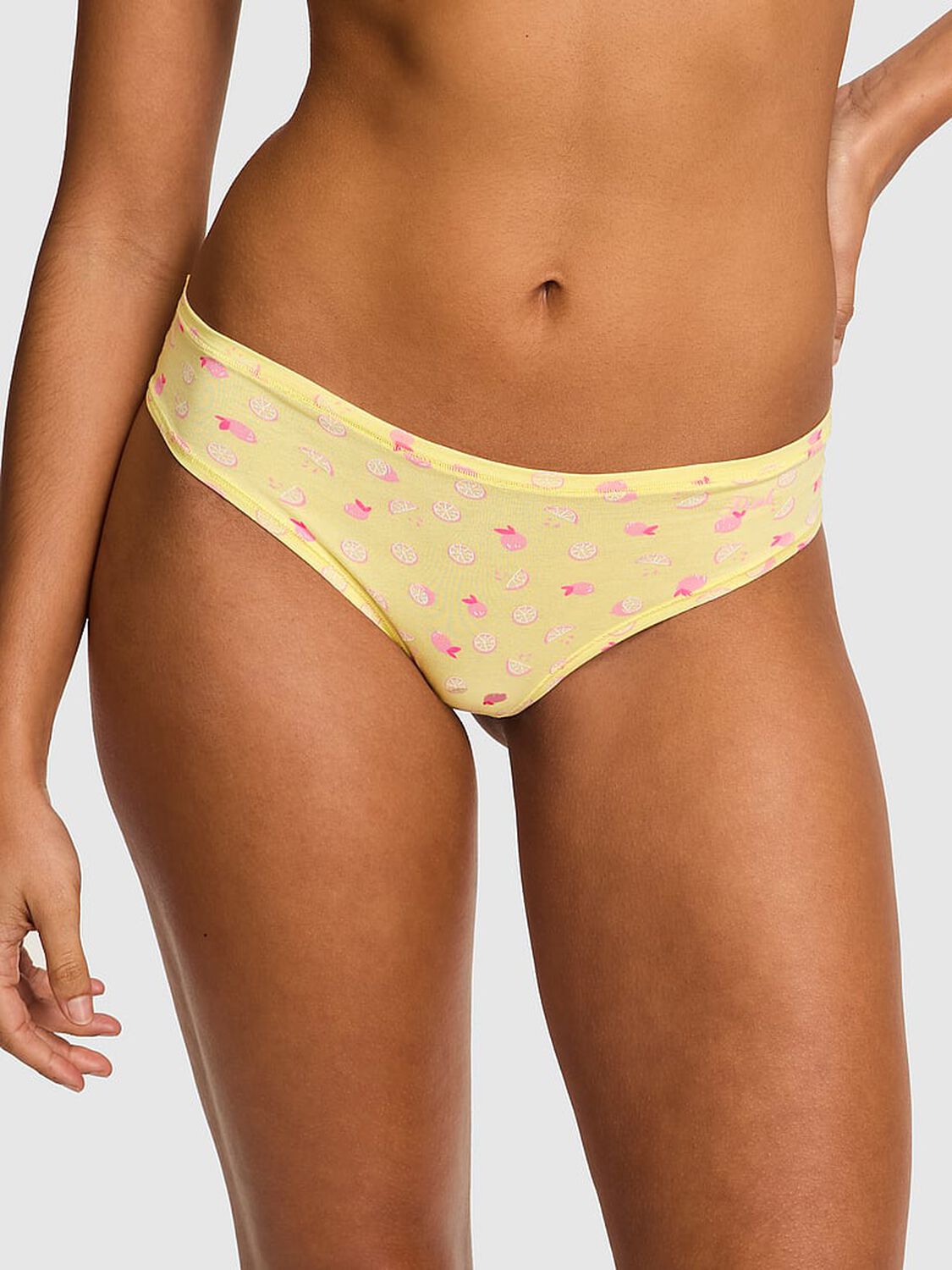 vs Pink Cotton Cheeky Panty Mellow Yellow Pink Lemonade Print 1 of 3 
