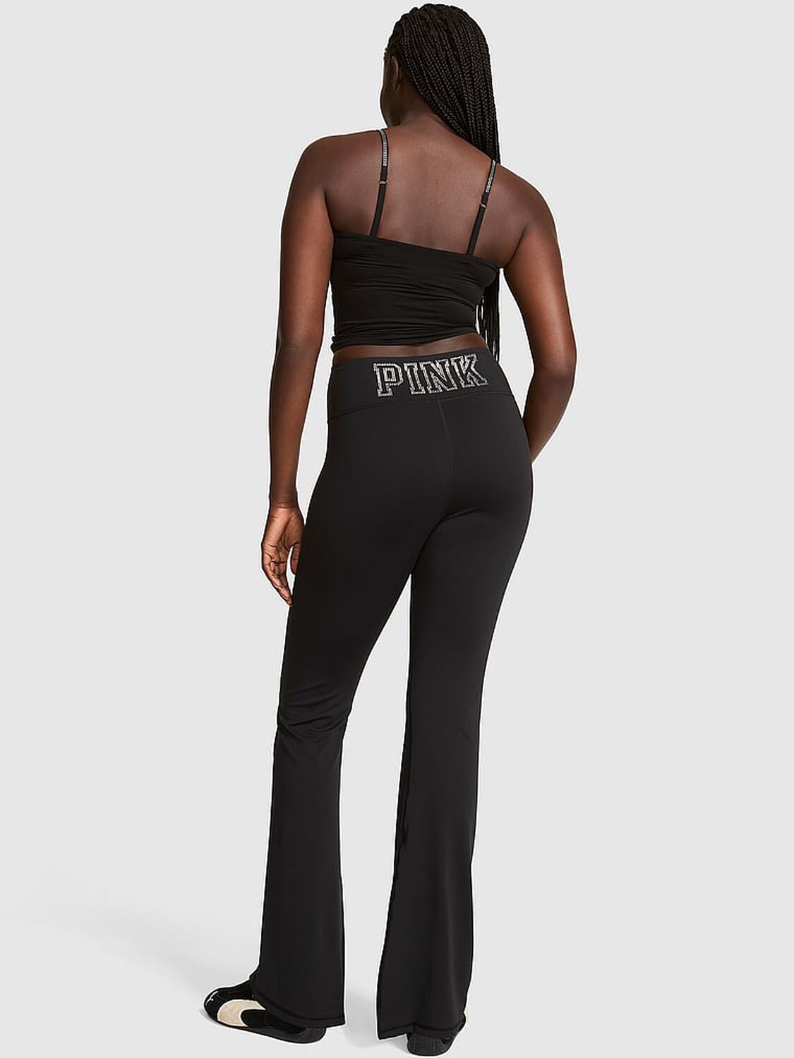 vs Pink PINK Relay&trade; Flare Leggings Pure Black 2 of 2 