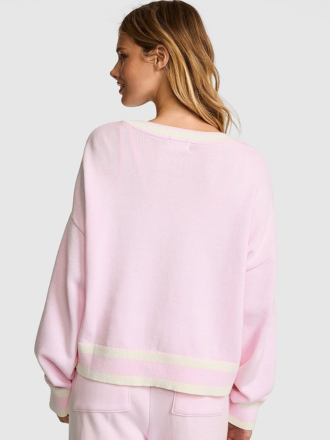 vs Pink Oversized Crew Sweater Pink Tulip 2 of 3 
