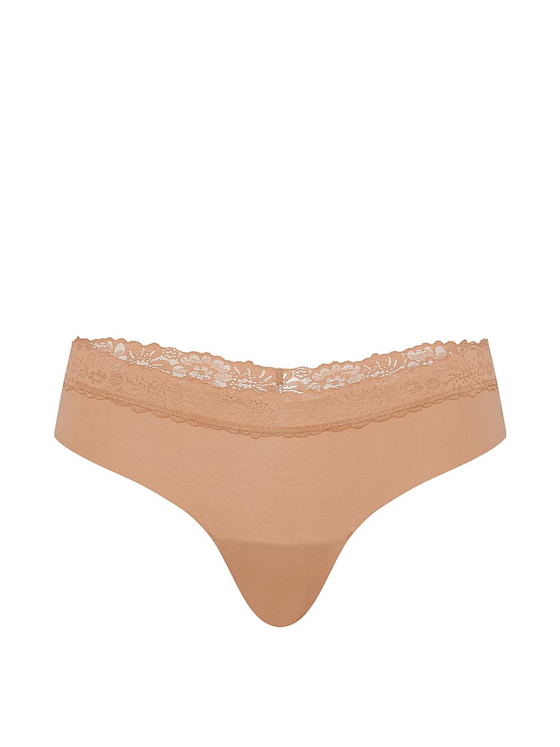 vs Pink No-Show Cotton Thong Panty Praline 3 of 3 
