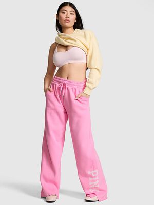 Campus Fleece&trade; Wide-Leg Split-Hem Sweatpants