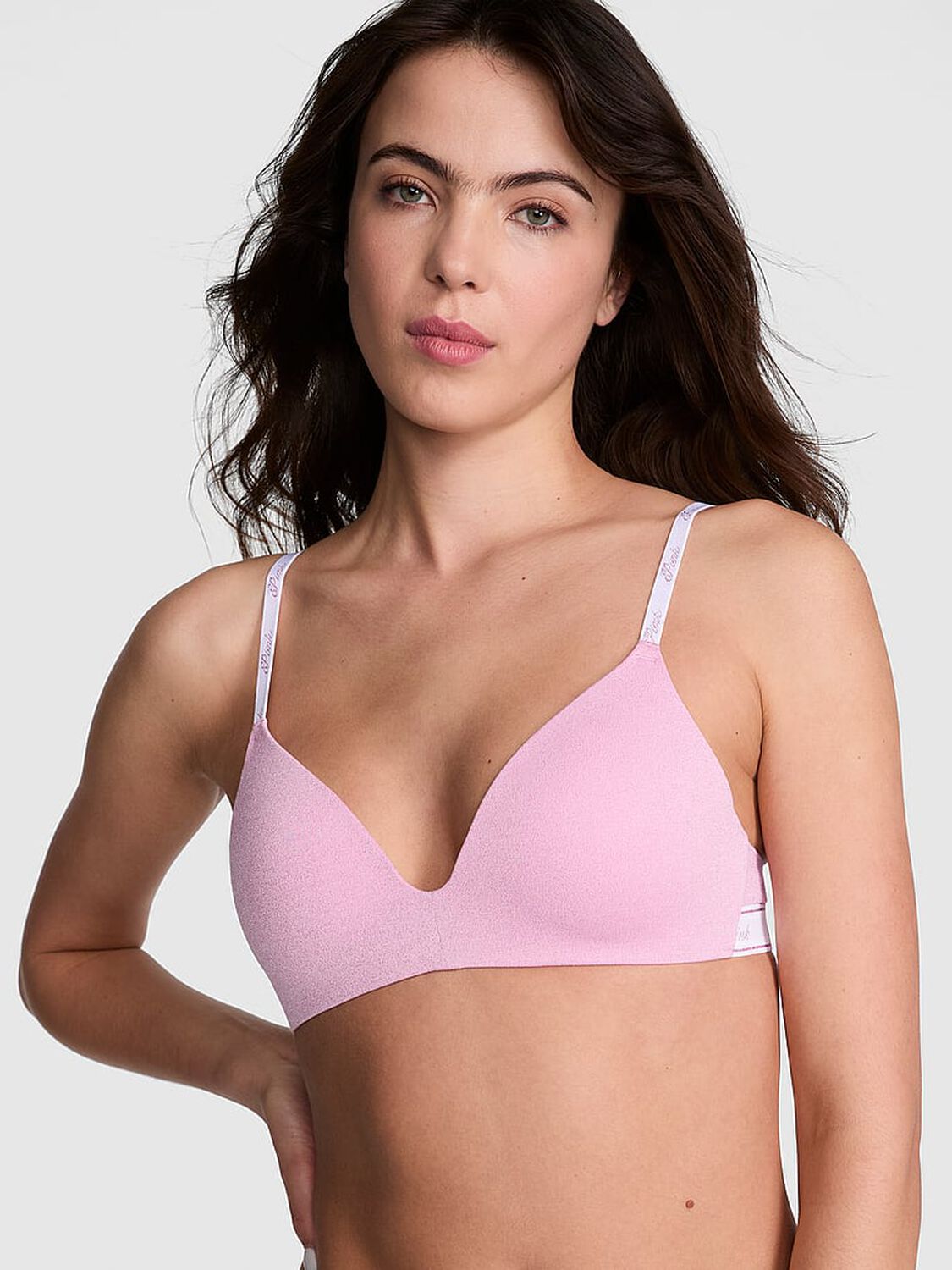 vs Pink Wear Everywhere Wear Everywhere Push-Up Wireless Bra Petal Pink 1 of 4 