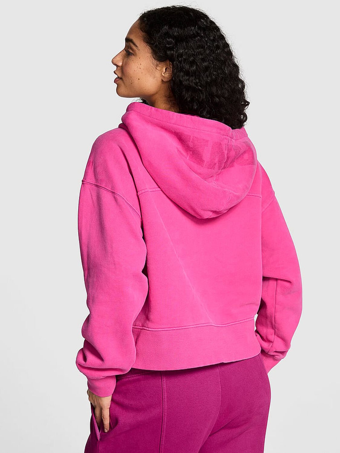 vs Pink Luxe Fleece Hoodie Pink Fire 2 of 2 